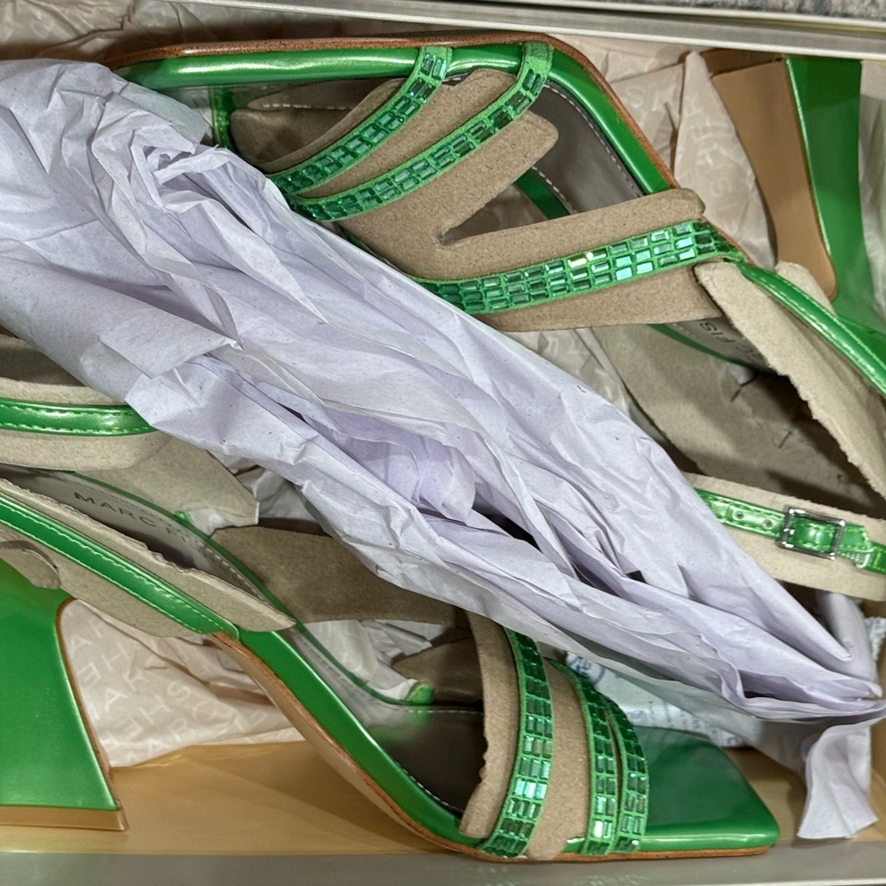 Marc Fisher Green Zalay Sandal Heel - Picture 2 of 3